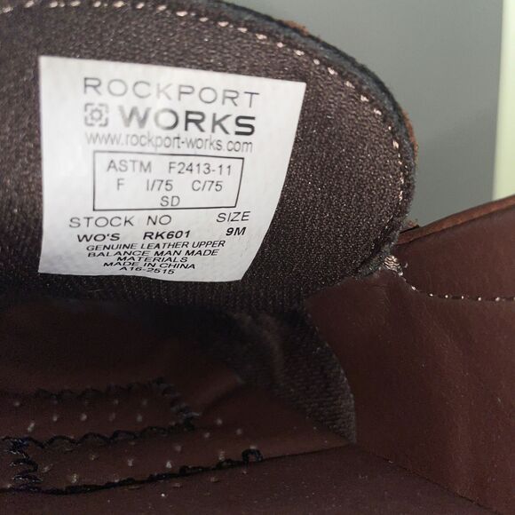 Rockport Works Top Shore Brown Leather Safety Steel Toe Loafer Women's Size 9M - Picture 8 of 8